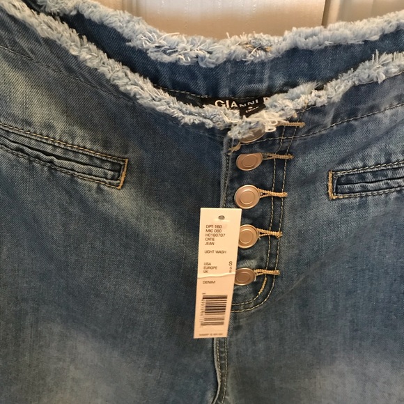 Gianni Bini Light Wash Catie Button Flare Leg Jean - Picture 5 of 5